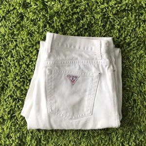 Vintage White Guess High Waist Skinny Denim Jeans